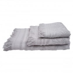 Sunshine Πετσέτα Με Κρόσσια 520gr/m² 80x150cm Light Grey