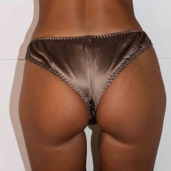 Dark Beige Μεταξωτό Sexy & Υγιεινό Γυναικείο Εσώρουχο Mulberry Silk 6A 22ΜΜ