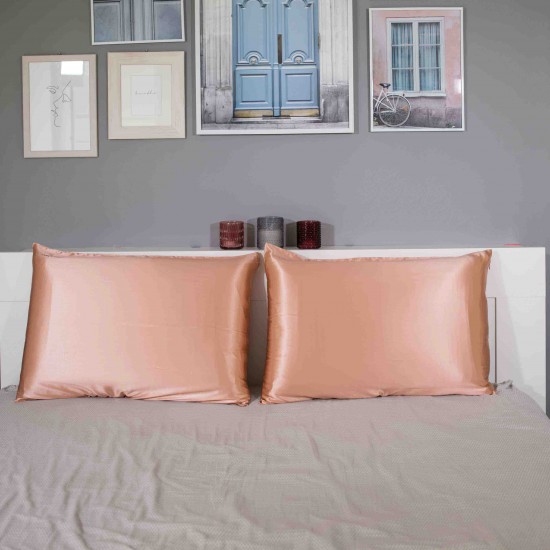 Σετ Μεταξωτές Μαξιλαροθήκες Mulberry Silk Blush Peach 50x70εκ. 6A 22MM (2τμχ) Μεταξωτές Μαξιλαροθήκες