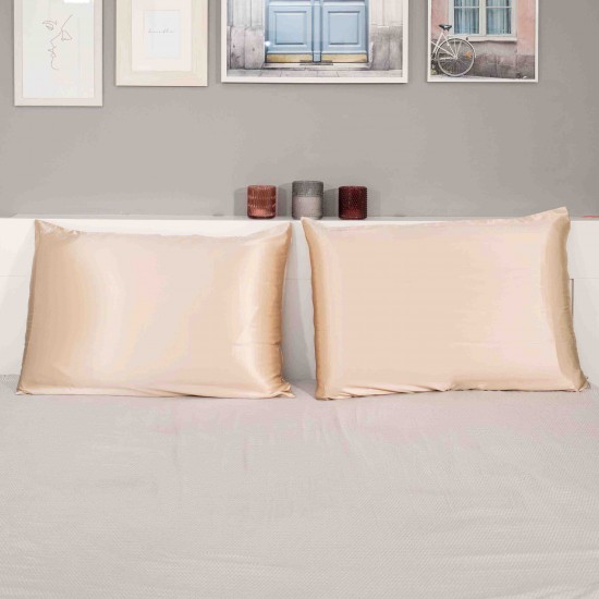 Σετ Μεταξωτές Μαξιλαροθήκες Mulberry Silk Warm Ivory 50x70εκ. 6A 22MM (2τμχ) 