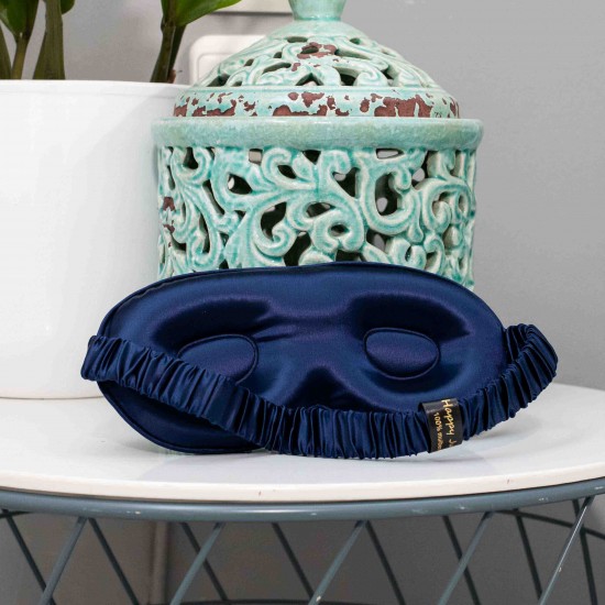 Dark Blue Μεταξωτή Μάσκα Ύπνου 6A 22MM Μεταξωτές Μάσκες Ύπνου