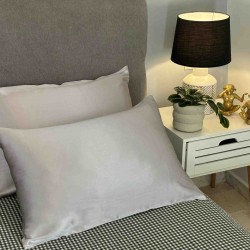 Σετ Μεταξωτές Μαξιλαροθήκες Mulberry Silk Silver Grey 50x70εκ. 6A 22MM (2τμχ)