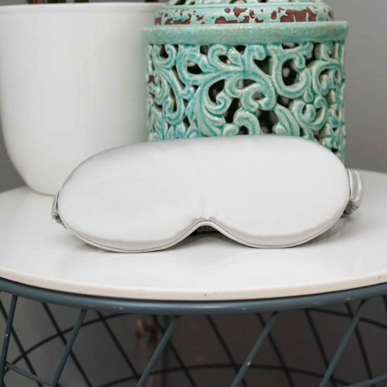 Combo Σετ Μαξιλαροθήκη + Μάσκα Ύπνου + Slim Scrunchie Mulberry Silk Silver Grey Combo Προσφορές