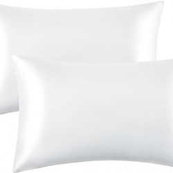 Σετ Μεταξωτές Μαξιλαροθήκες Mulberry Silk Pearl White 50x70εκ. 6A 22MM (2τμχ)