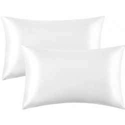Σετ Μεταξωτές Μαξιλαροθήκες Mulberry Silk Pearl White 50x70εκ. 6A 22MM (2τμχ)