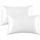 Μεταξωτές Μαξιλαροθήκες Mulberry Silk Pearl White 50x70εκ. 6A 22MM  ΣΕΤ 2τμχ Μαξιλαροθήκες