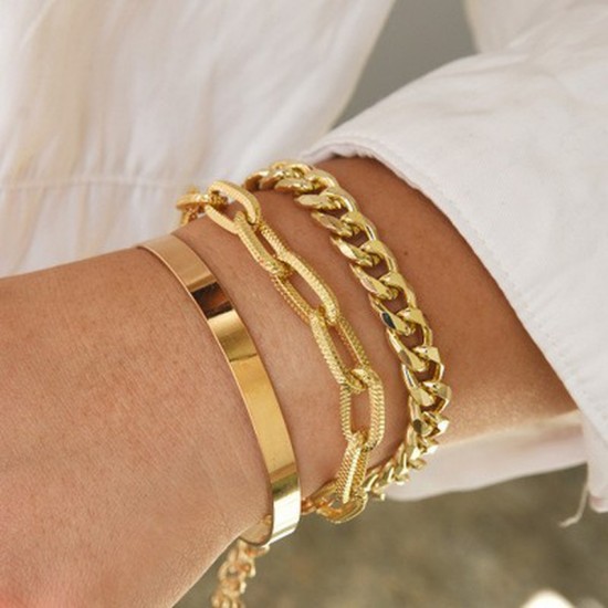 Luxurious Gold Set Bracelet Βραχιόλια Χεριού