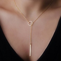 Open Circle Drop Necklace